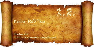Kele Réka névjegykártya